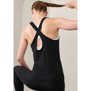 New Athleta M In Motion Seamless Criss Cross Tank Black Medium